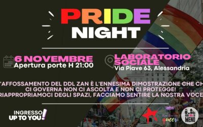 Sabato 6 novembre, Pride Night al Laboratorio Sociale