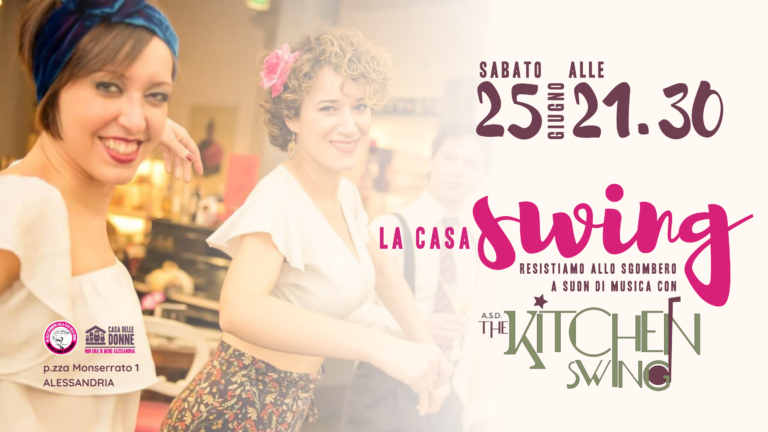 Sabato 25 giugno, appuntamento con The Kitchen Swing alla Casa delle Donne